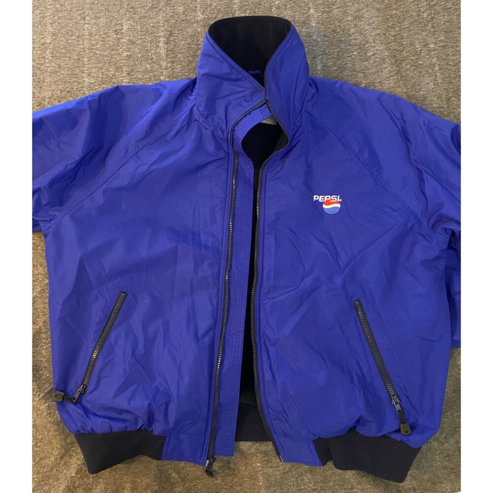 Vintage Pepsi Mens Blue Insulated Jacket XL Nylon Y2K WearGuard Water Resistant - Picture 6 of 7